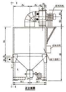 JHF型脈動(dòng)反吹扁袋除塵器圖紙