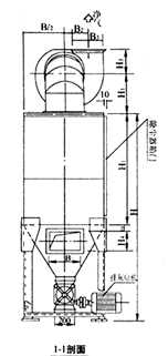 JHF型脈動(dòng)反吹扁袋除塵器圖紙