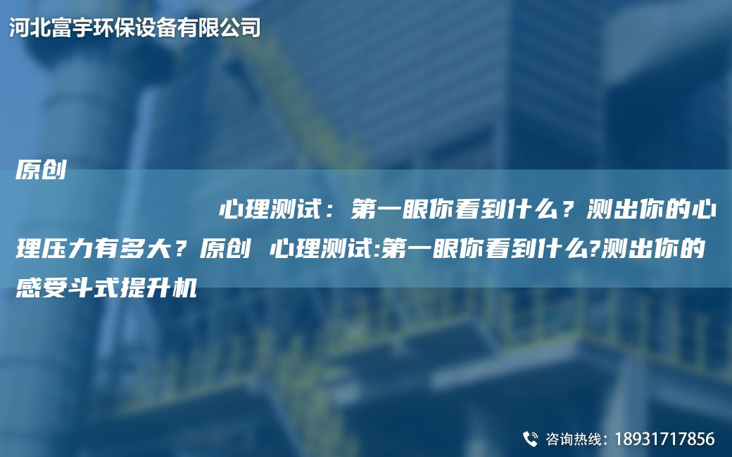 原創(chuàng  )
            心理測試：DY眼你看到什么？測出你的心理壓力有多大？原創(chuàng  ) 心理測試:DY眼你看到什么?測出你的感受斗式提升機