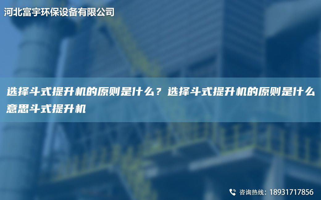 選擇斗式提升機的原則是什么？選擇斗式提升機的原則是什么意思斗式提升機
