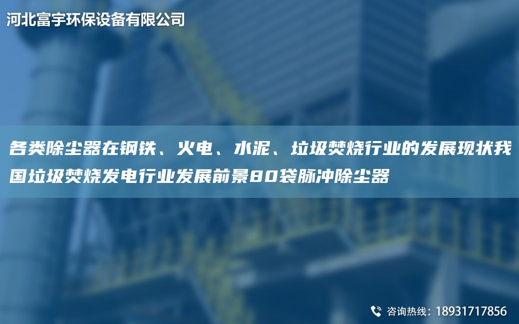 各類(lèi)除塵器在鋼鐵、火電、水泥、垃圾焚燒行業(yè)的發(fā)展現狀WG垃圾焚燒發(fā)電行業(yè)發(fā)展前景80袋脈沖除塵器