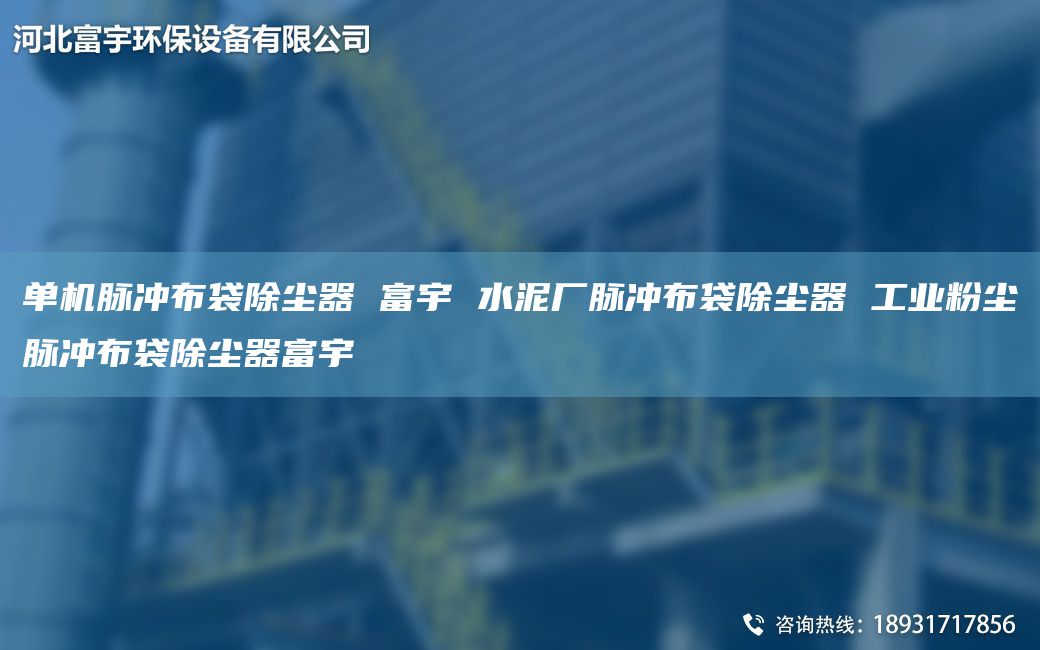 單機脈沖布袋除塵器 富宇 水泥廠脈沖布袋除塵器 工業(yè)粉塵脈沖布袋除塵器富宇
