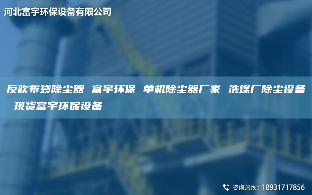 反吹布袋除塵器 富宇環(huán)保 單機(jī)除塵器廠家 洗煤廠除塵設(shè)備 現(xiàn)貨富宇環(huán)保設(shè)備